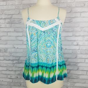 GREEN DRAGON Boho Paisley & Tie Dye Tank T…